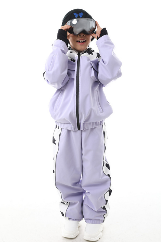 RandomPow Kid's Cowprint Snowsuit Set - Exile Space