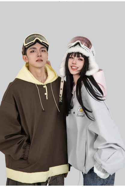 Swagli Wildflower Crew Ski Snowboard Pullover Jacket