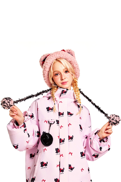 LMDSNOW Pink Cat Snow Suit