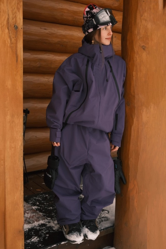 DOOREK 3L Essential Baggy Snow Jacket and Pants Set Purple