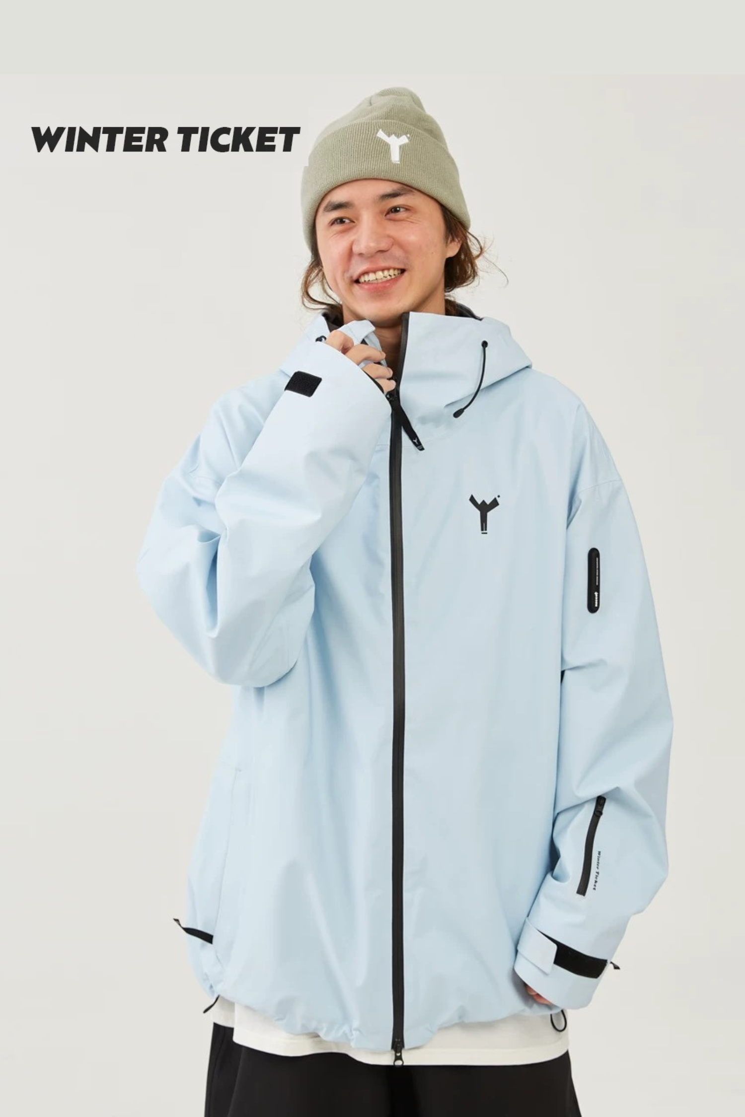 Winter Ticket 3L Freestyle Oversize Light Blue Ski Jacket – Exile