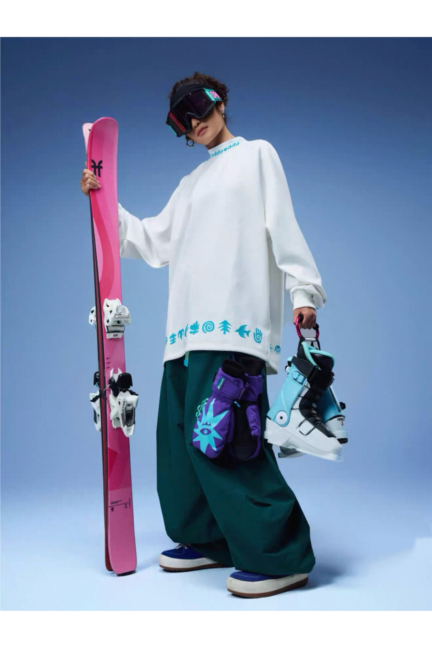 OddyEddy Ash Green Baggy Snowboard Pants- Unisex