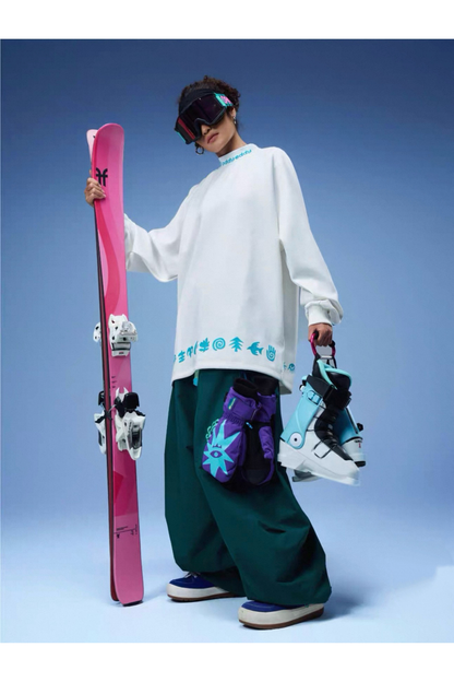 OddyEddy Ash Green Baggy Snowboard Pants- Unisex