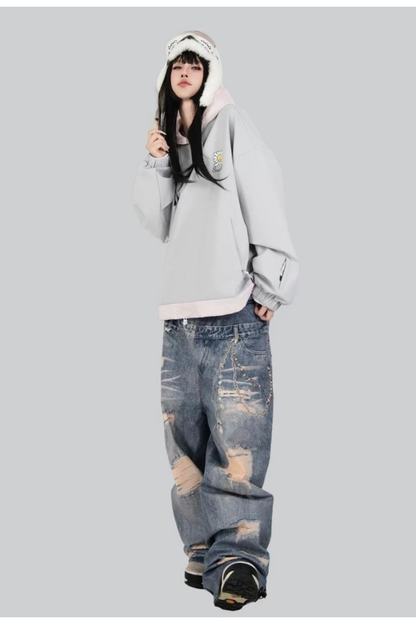 Swagli Wildflower Crew Ski Snowboard Pullover Jacket