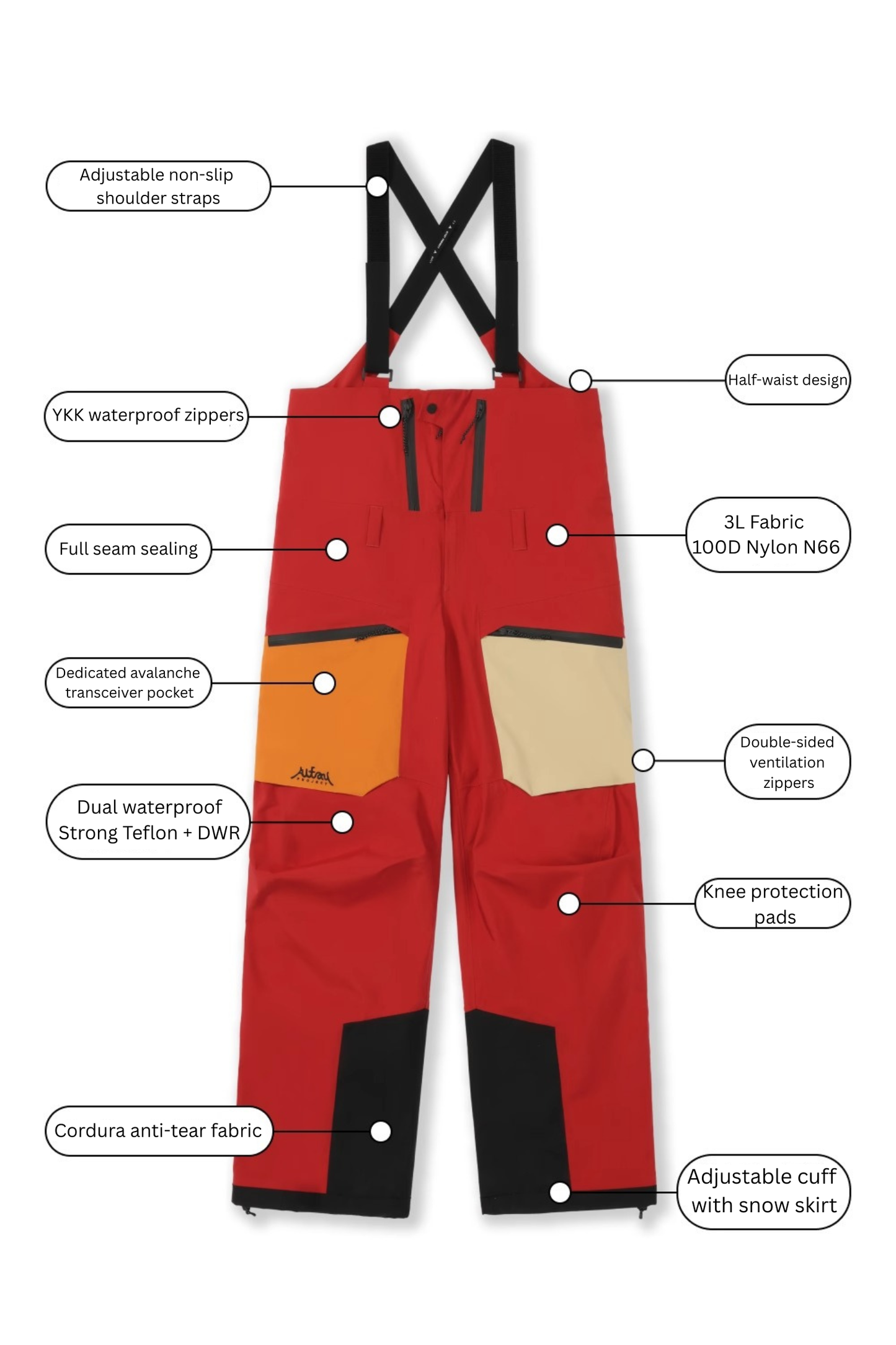 Altay Project Unisex 3L Guide Snow Bib Pants