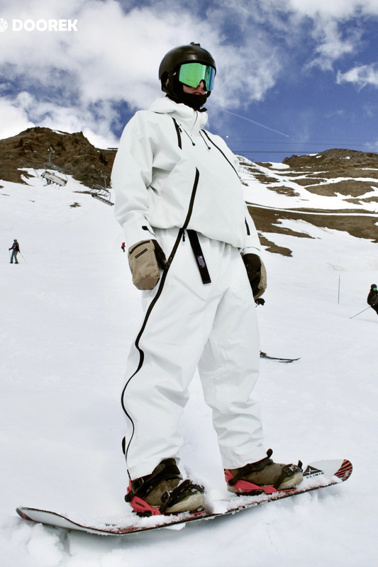 DOOREK 3L Essential Baggy Snow Jacket and Pants Set White