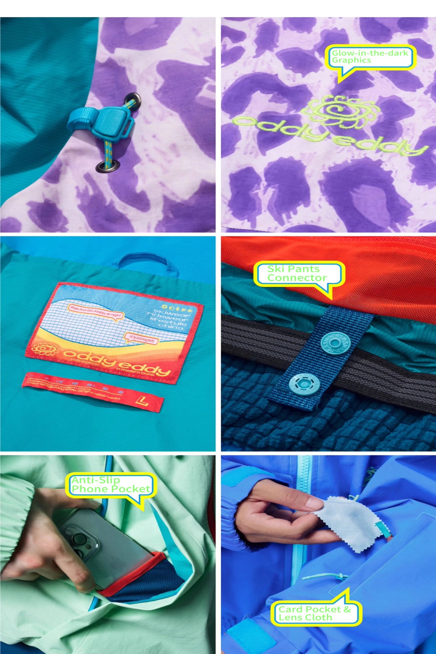 OddyEddy Purple Leopard Snowboard Ski Jacket - Unisex