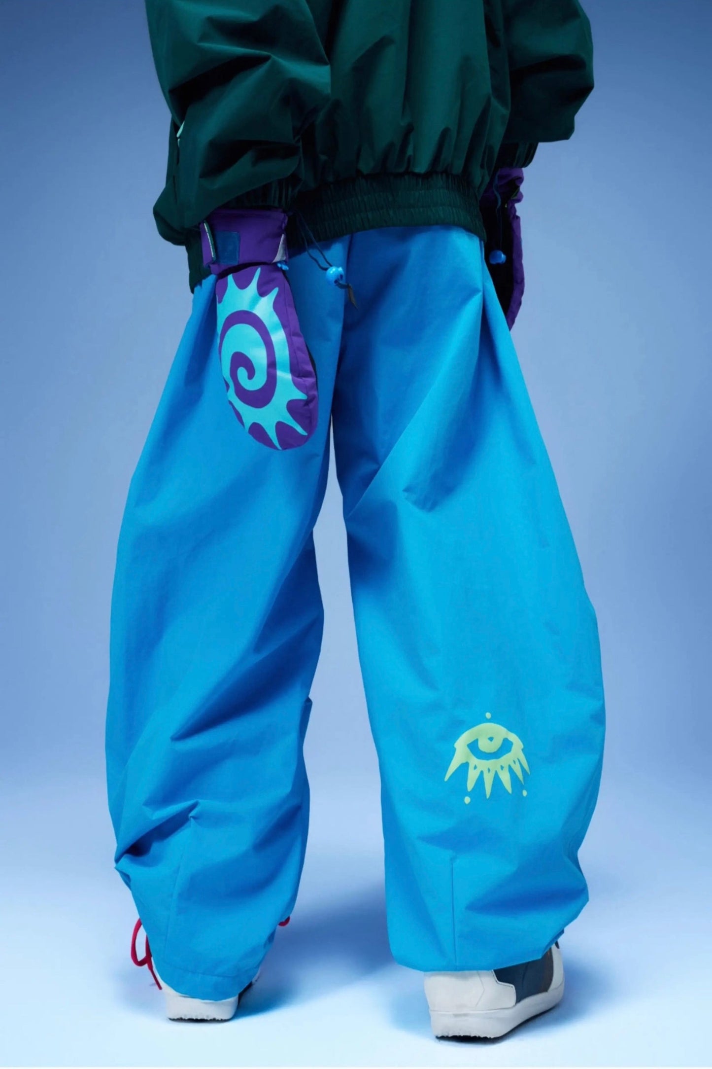 OddyEddy Zima Blue Baggy Snowboard Pants- Unisex
