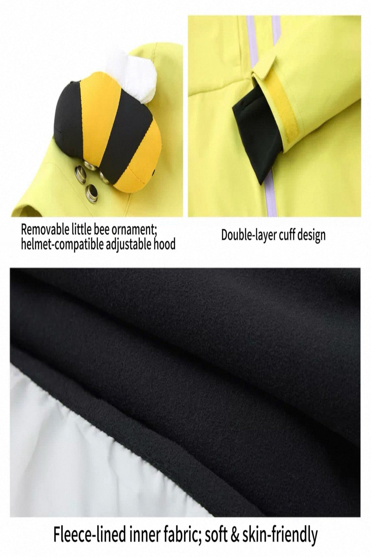 Positibeety 3L Honeybee Ski Snowboard Jacket and Pants Set