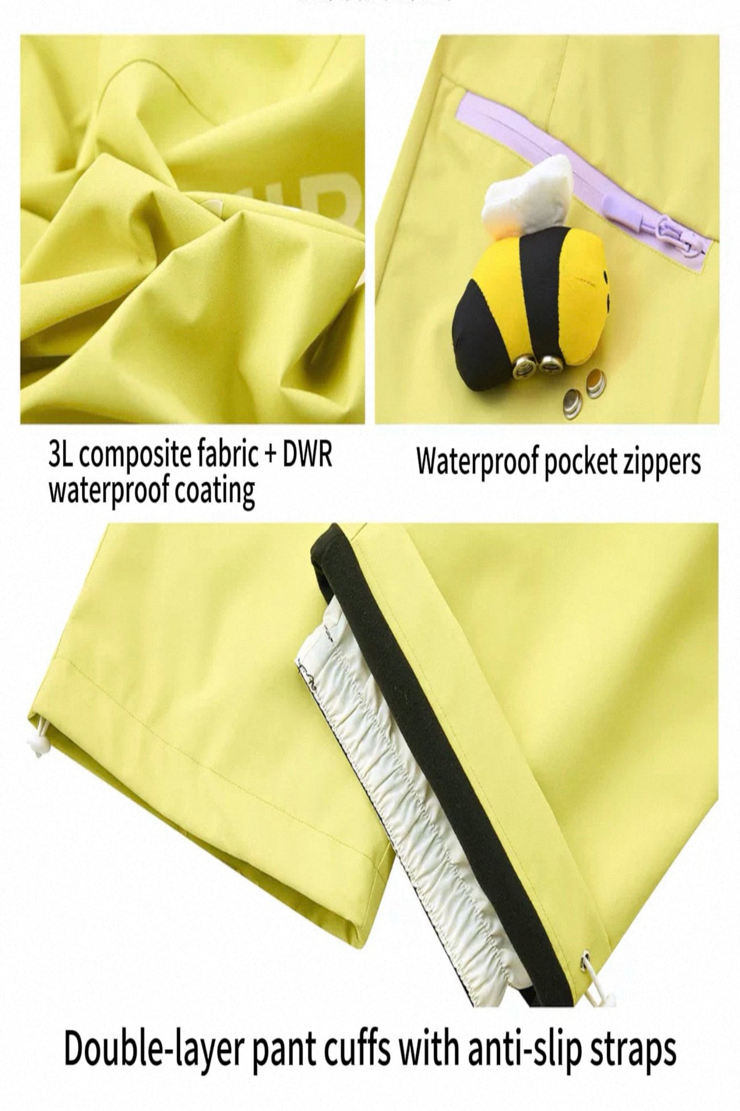 Positibeety 3L Honeybee Ski Snowboard Pants