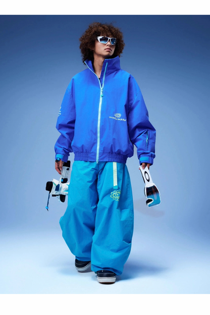 OddyEddy Zima Blue Baggy Snowboard Pants- Unisex