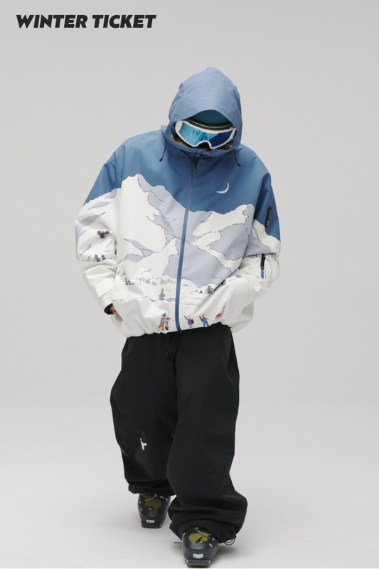 Winter Ticket 3L Freestyle Oversize Mountain Ski Jacket Unisex - Exile Space