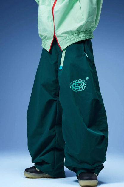OddyEddy Ash Green Baggy Snowboard Pants- Unisex