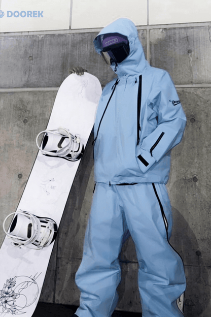 DOOREK 3L Essential Baggy Shell Jacket and Pants Set White - Unisex