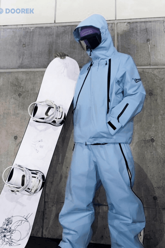 DOOREK 3L Essential Baggy Shell Jacket and Pants Set White - Unisex