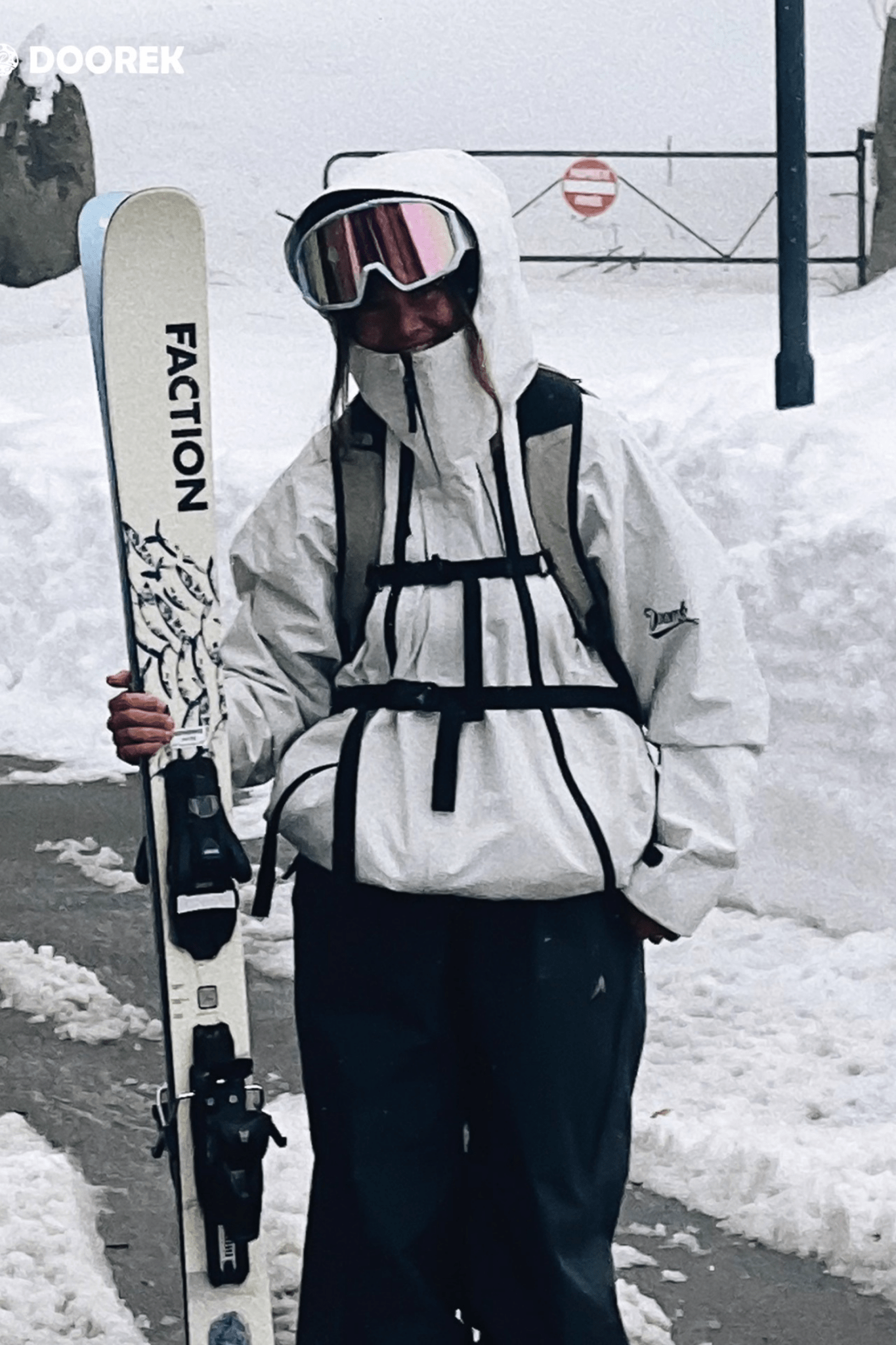 DOOREK 3L Essential Baggy Shell Jacket and Pants Set White - Unisex