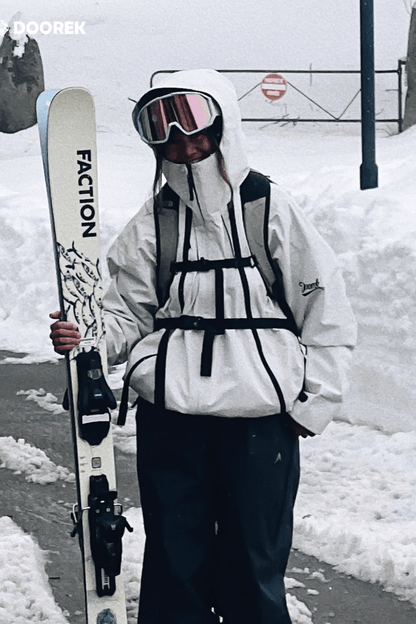DOOREK 3L Essential Baggy Shell Jacket and Pants Set White - Unisex