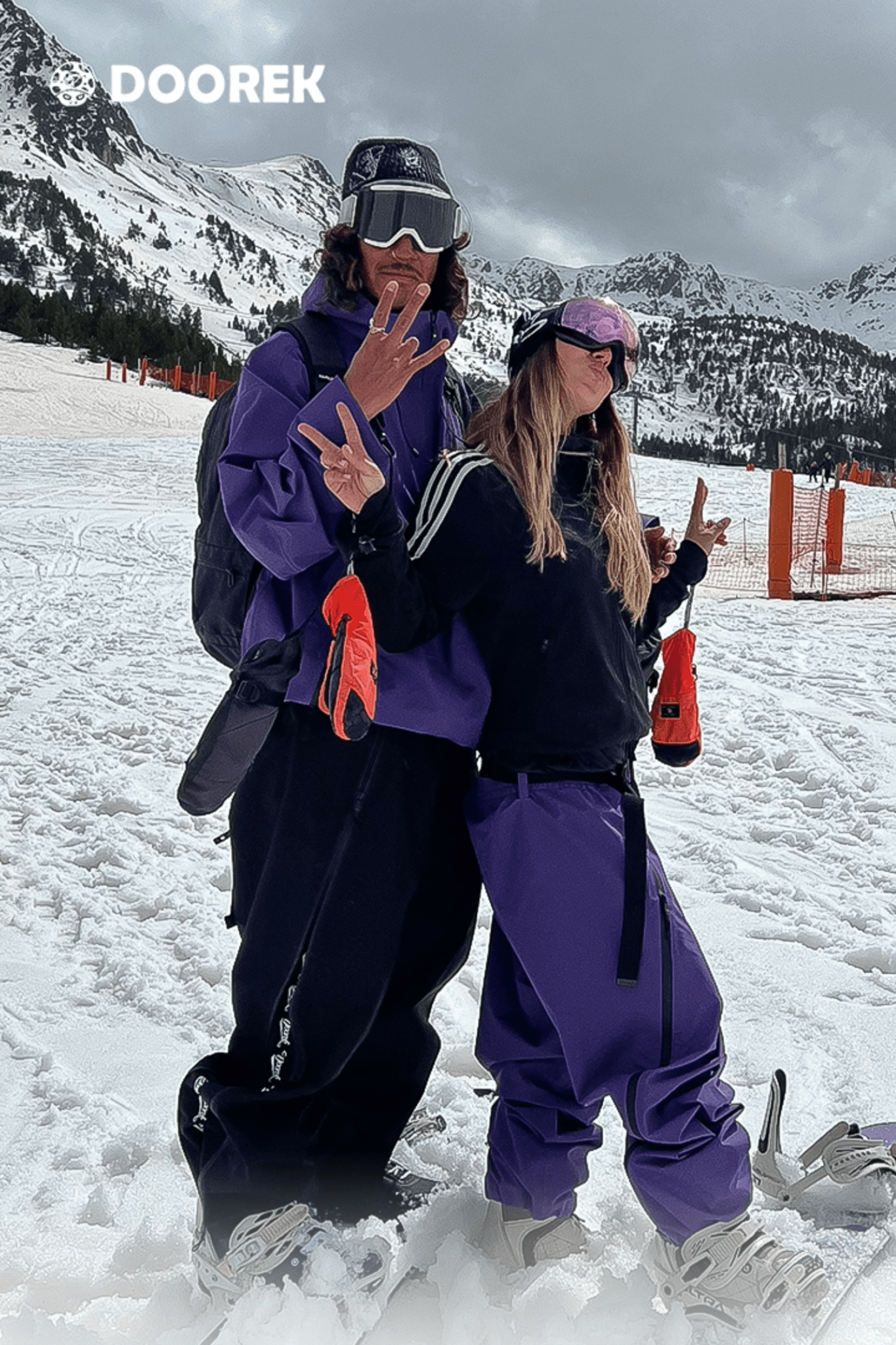 DOOREK 3L Essential Baggy Shell Jacket and Pants Set White - Unisex