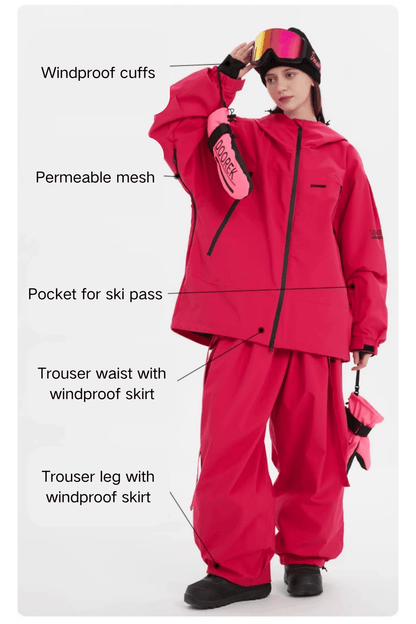 DOOREK Bunny Ear Detachable Jacket and Bib Pants Set