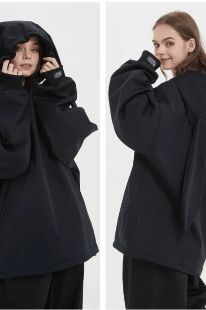 DOOREK Bunny Ear Ski Snowboard Waterproof Hoodie
