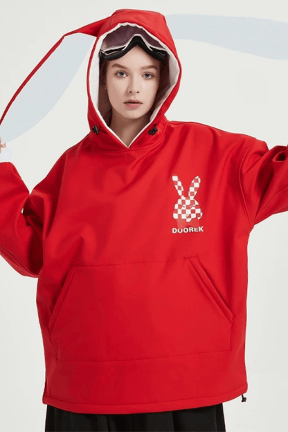 DOOREK Bunny Ear Ski Snowboard Waterproof Hoodie