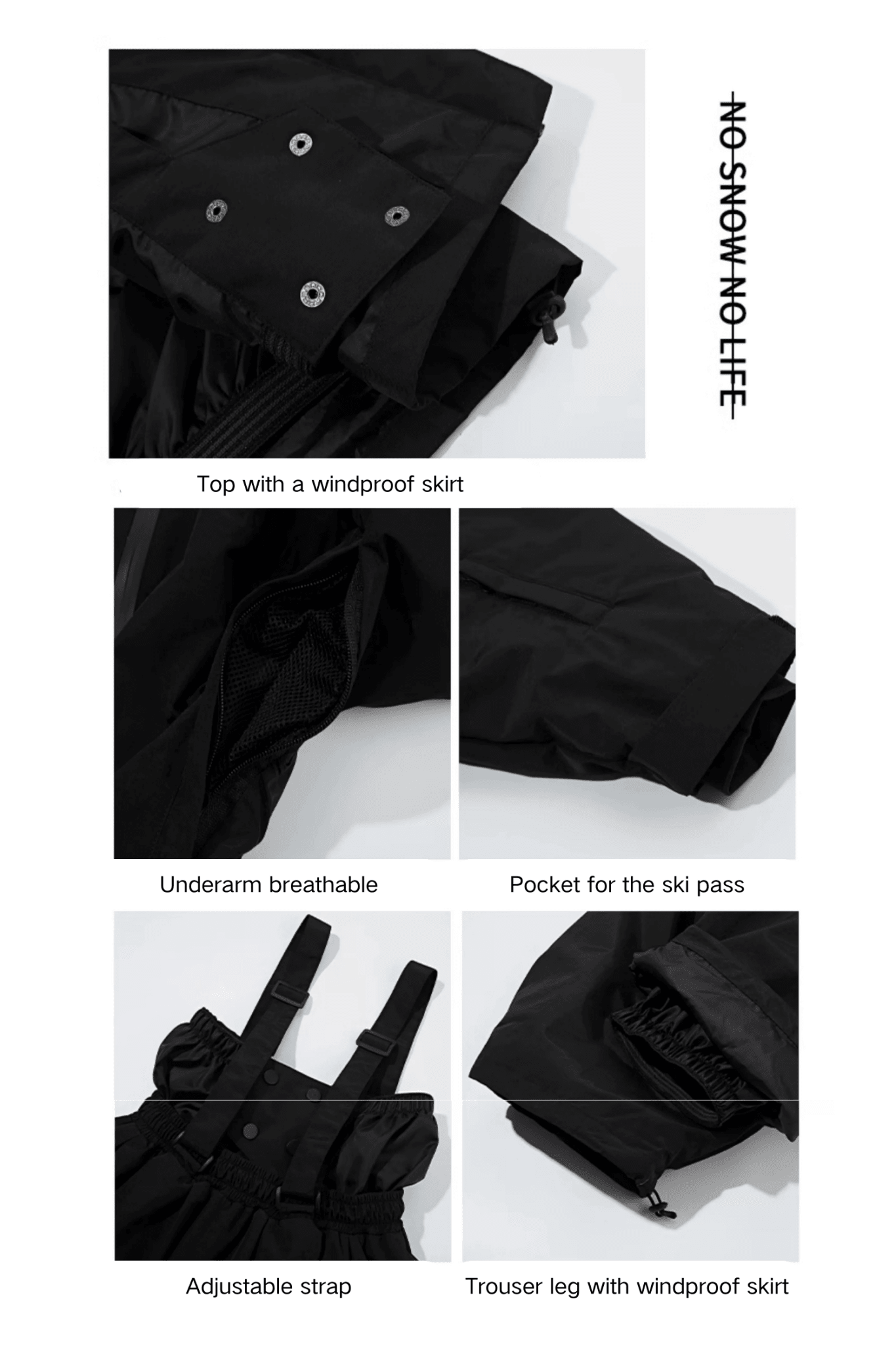DOOREK Kids 3L Waterproof Ski Snowboard Jacket and Pants Set