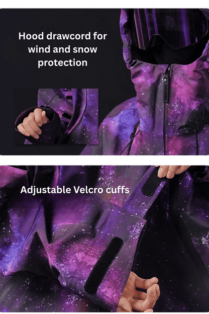 DOOREK Unisex 3L Cosmic Hardshell Snow Jacket and Pants Set