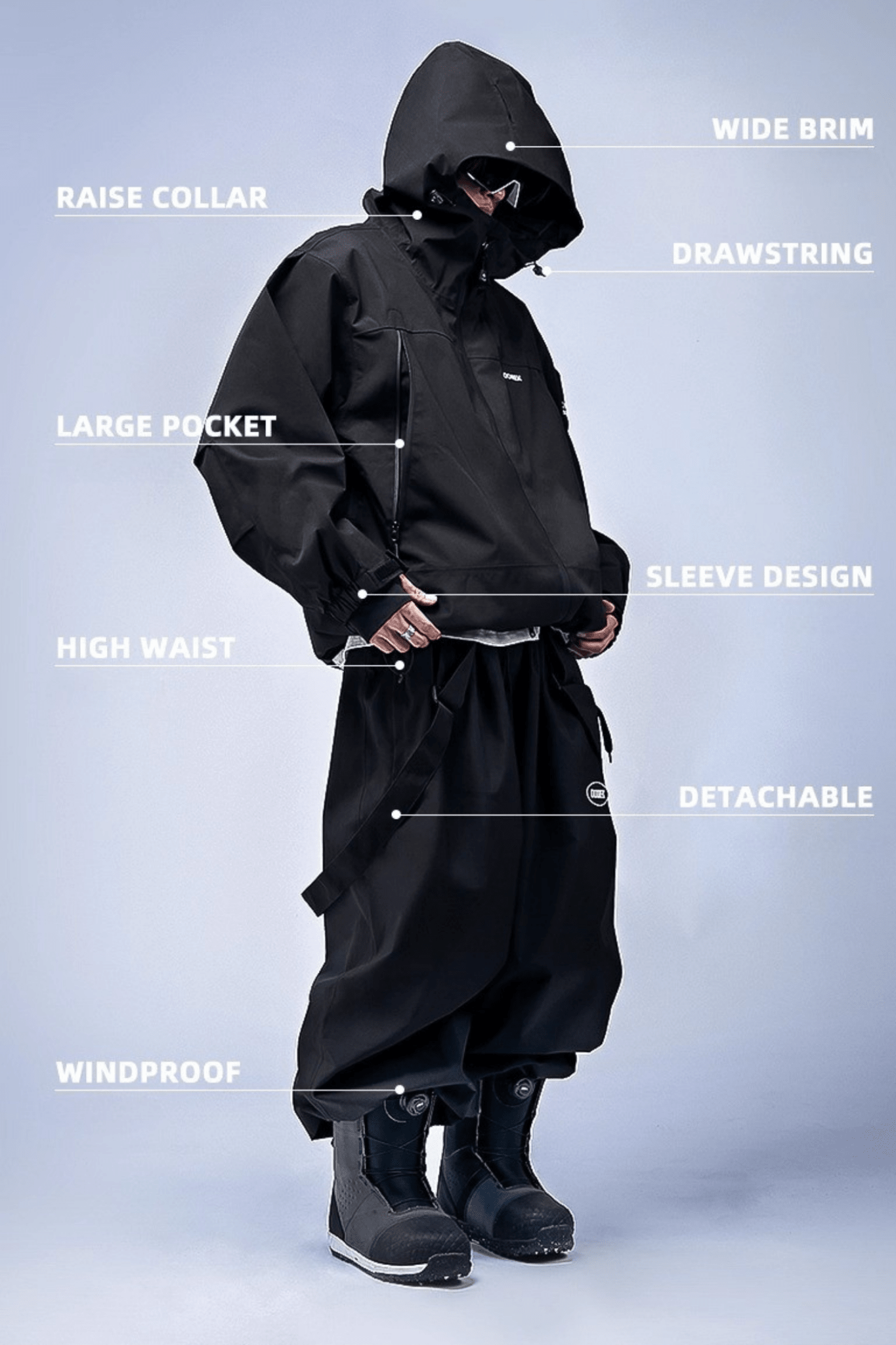 DOOREK Unisex 3L Thunder Insulated Snow Jacket and Pants Set
