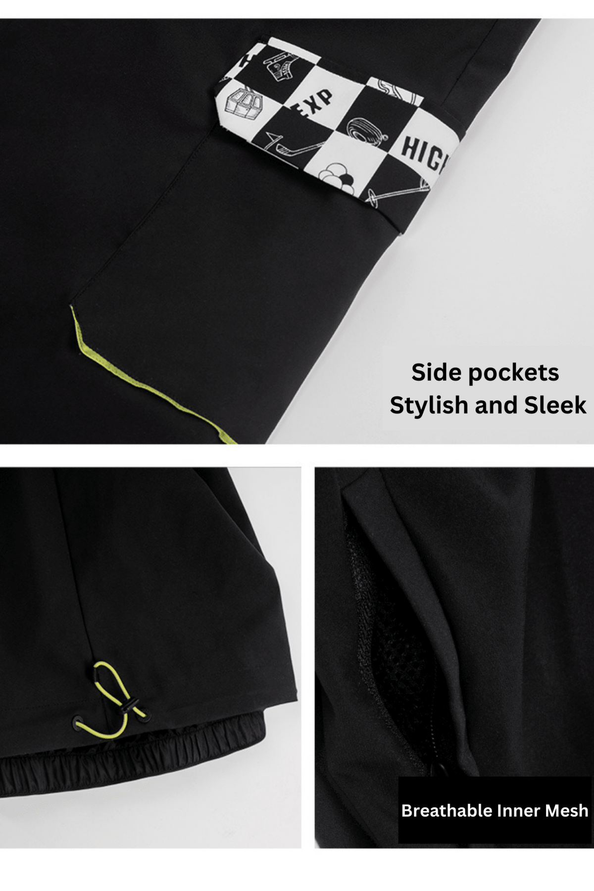HIGH EXPERIENCE Women's Checkerboard Ski Snowboard Insulated Jacket and Pants Set