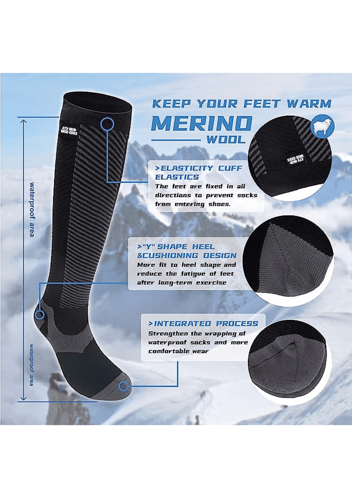 Leakdry Waterproof Breathable Socks Ultra Compression Knee High