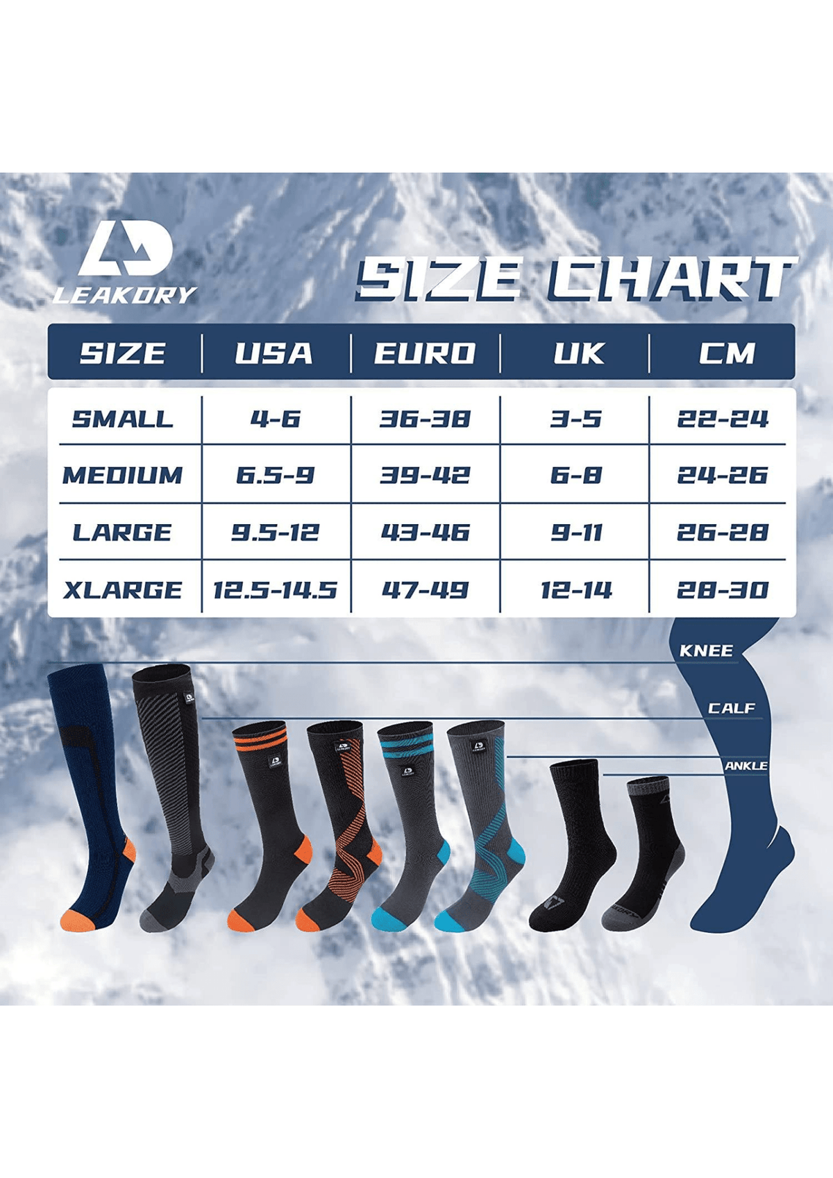 Leakdry Waterproof Breathable Socks Ultra Compression Knee High