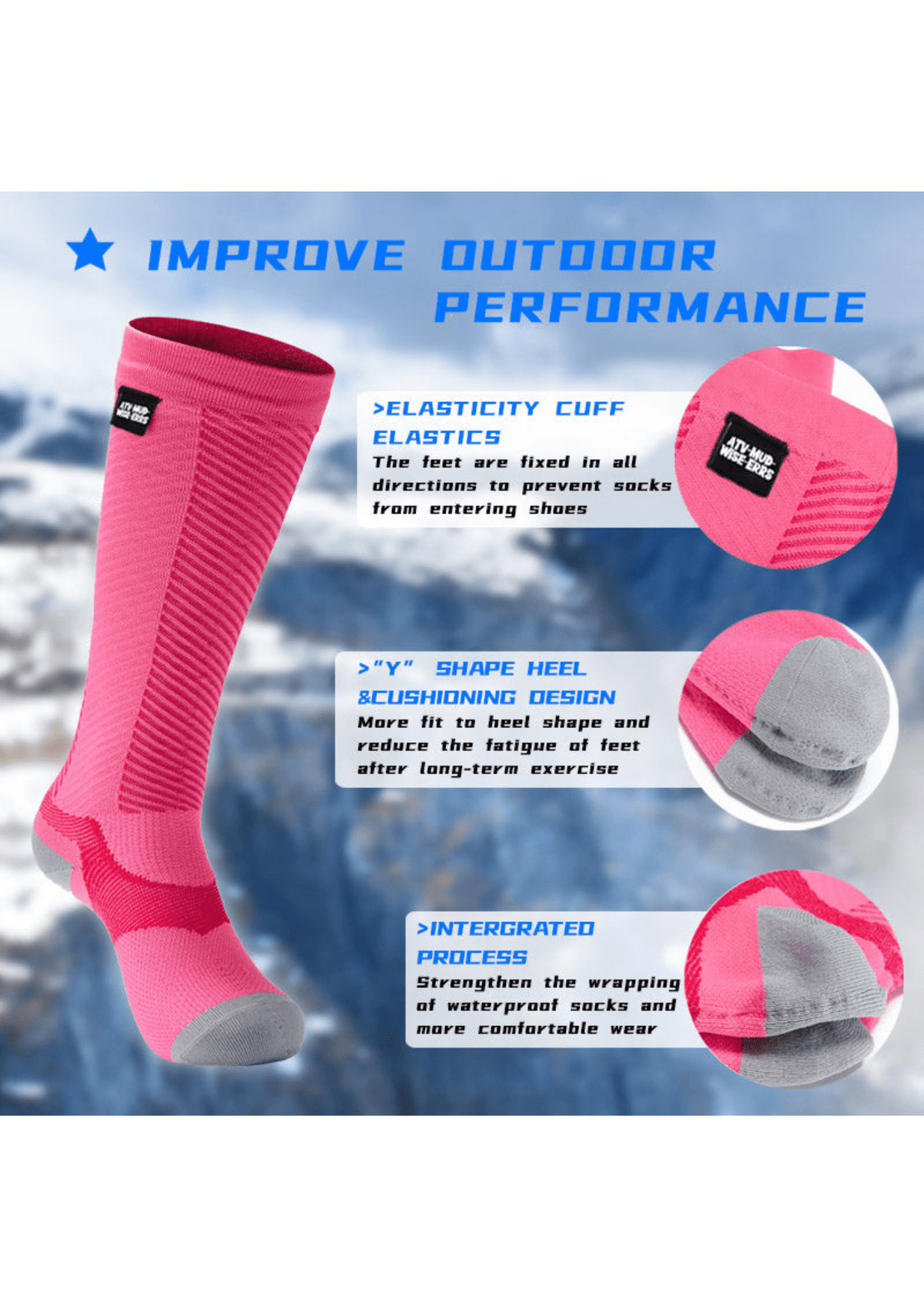 Leakdry Waterproof Breathable Socks Ultra Compression Knee High