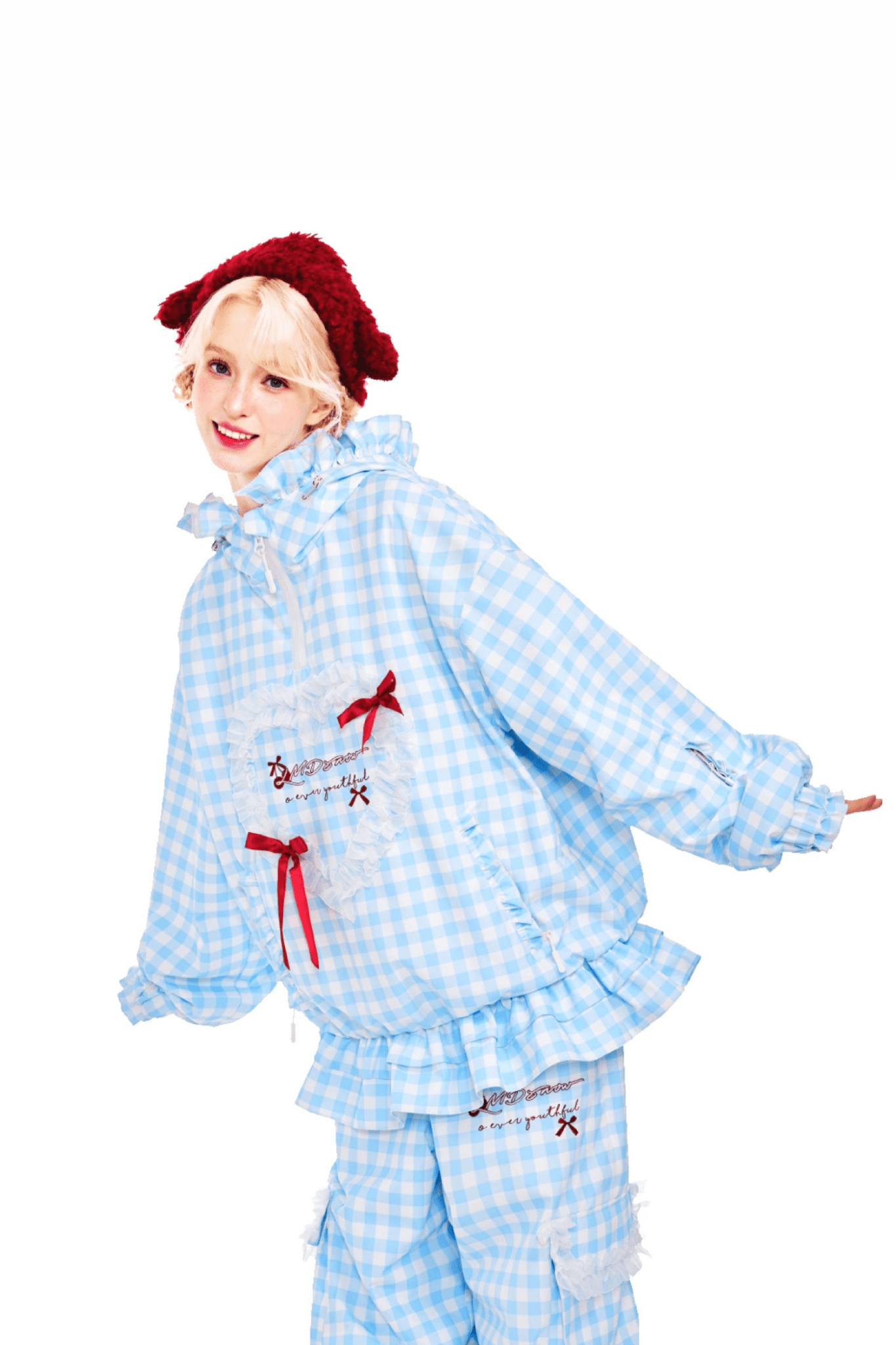 LMDSNOW Women's 3L Blue Bow Snowboard Jacket and Pants Set