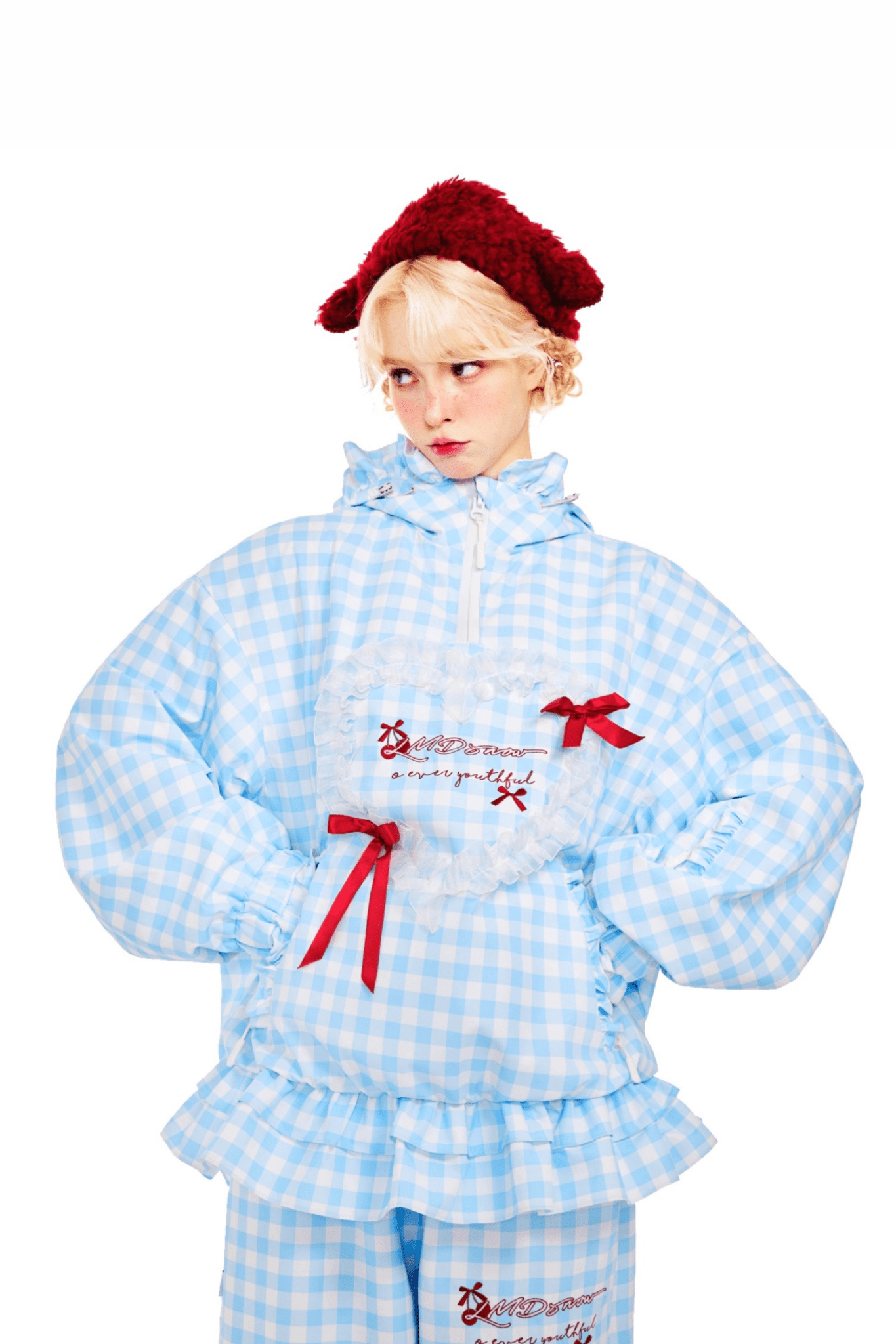 LMDSNOW Women's 3L Blue Bow Snowboard Jacket and Pants Set