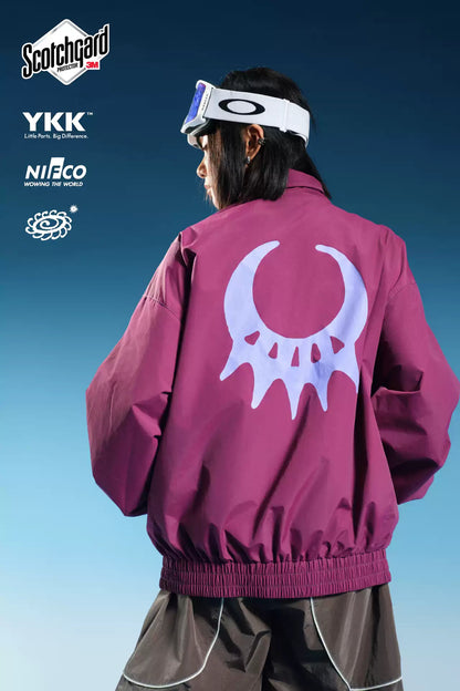 OddyEddy Luna Purple Ski & Snowboard Jacket styled view