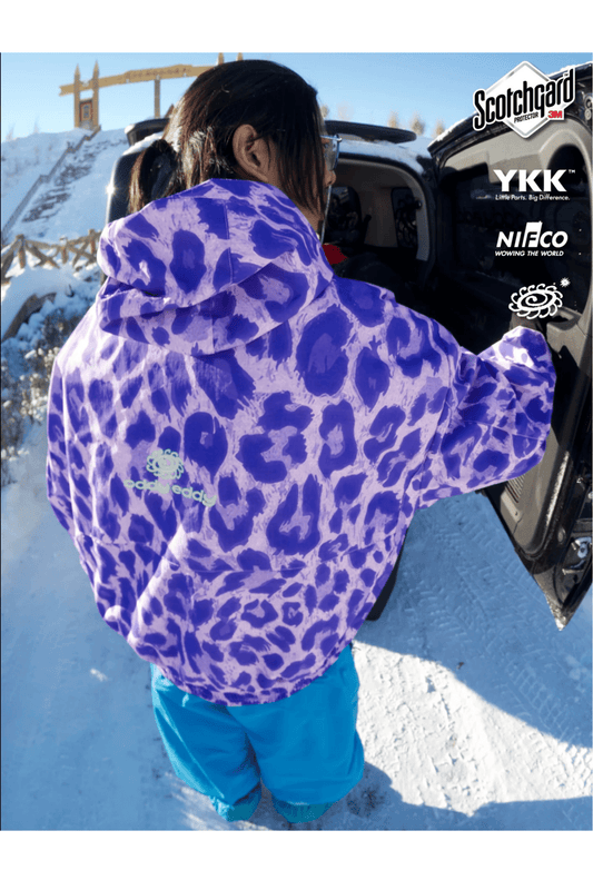 OddyEddy Purple Leopard Snowboard Ski Jacket - Unisex