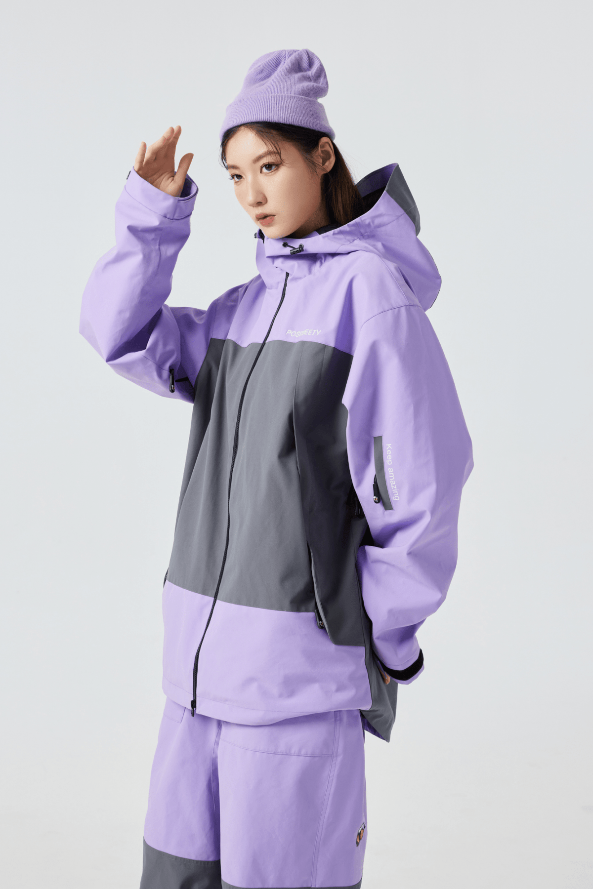 Positibeety 3L Purple Ski Snowboard Jacket