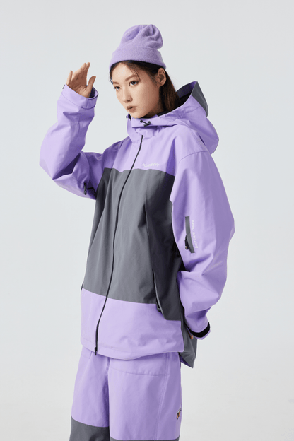 Positibeety 3L Purple Ski Snowboard Jacket and Pants Set
