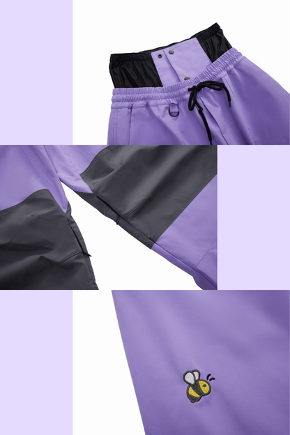 Positibeety 3L Purple Ski Snowboard Pants