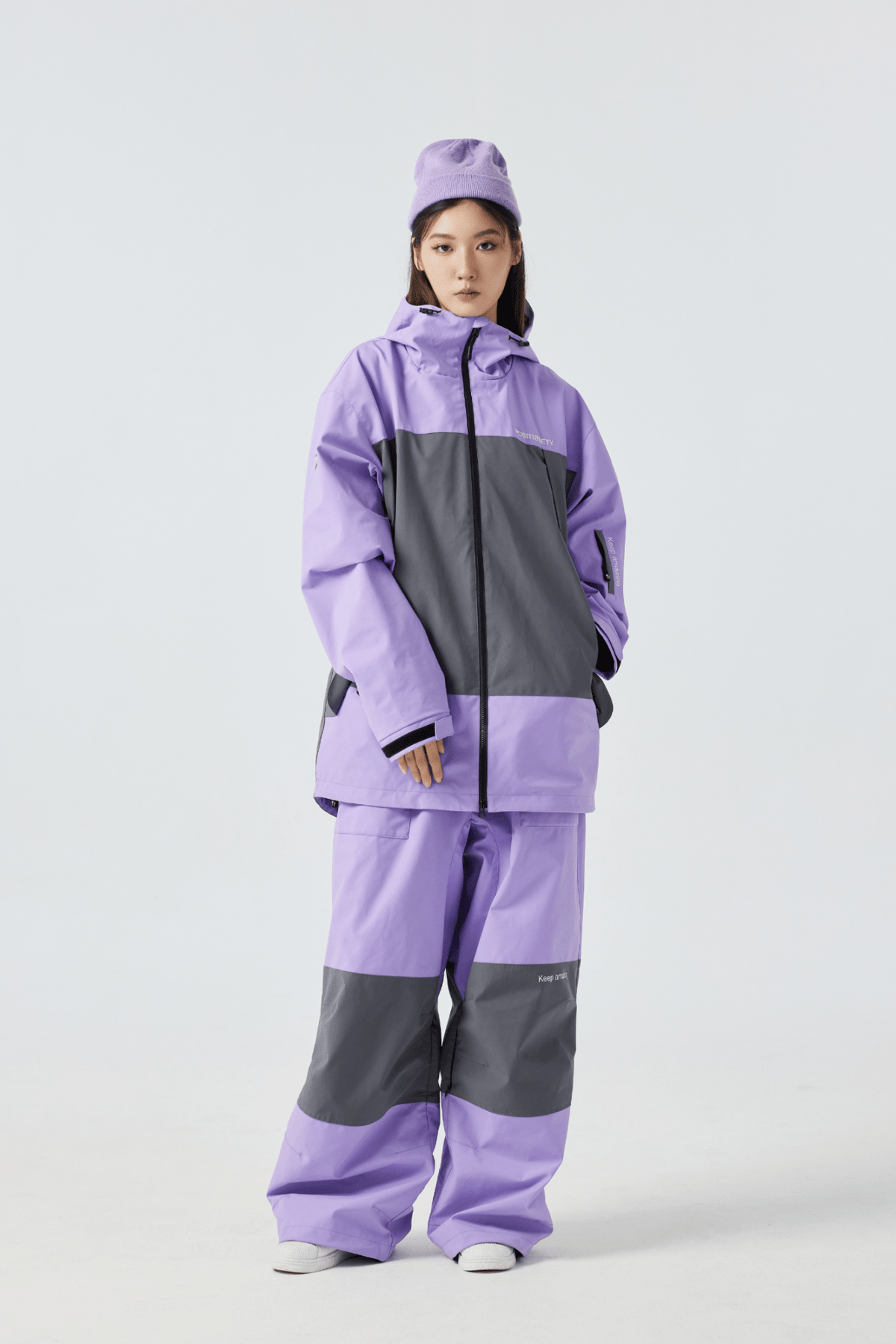 Positibeety 3L Purple Ski Snowboard Pants