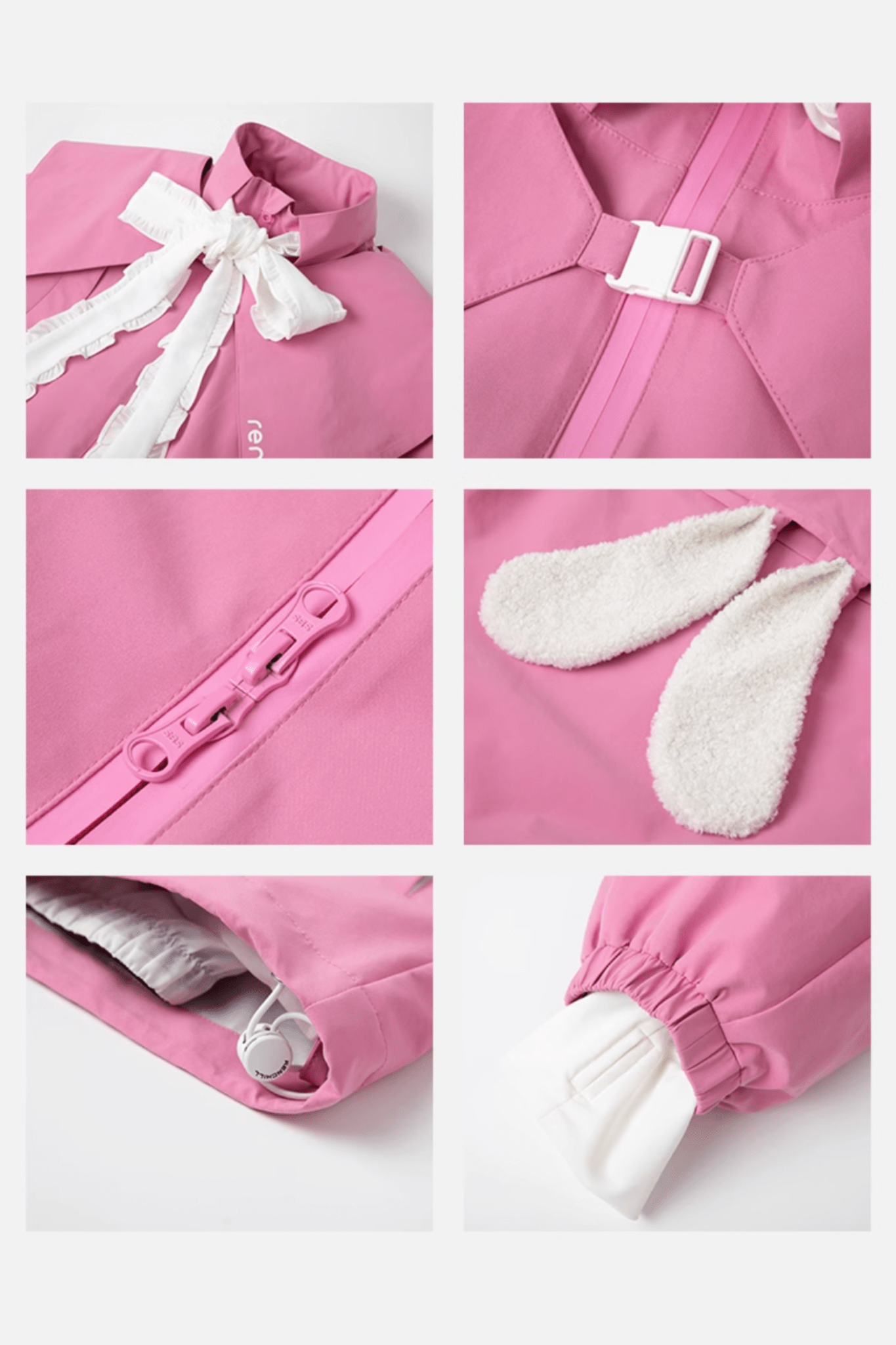 RenChill 3L Bunny Ear Two Pieces Snow Jacket and Pants Set