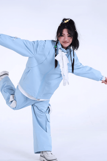 RenChill 3L Bunny Ear Two Pieces Snow Jacket and Pants Set
