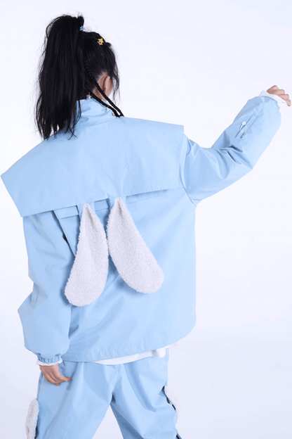 RenChill 3L Bunny Ear Two Pieces Snow Jacket and Pants Set