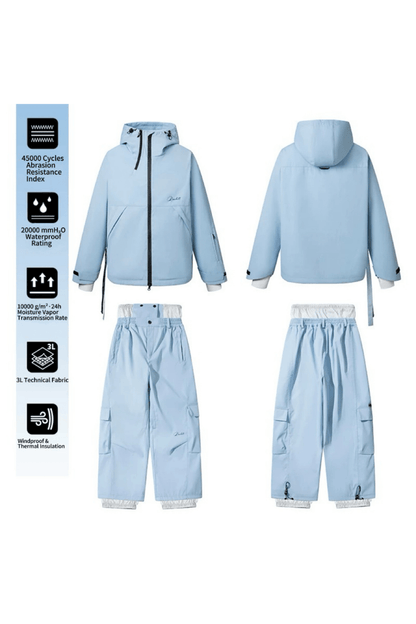 Renchilli Ocean Blue Snowboard Jacket and Pants Set