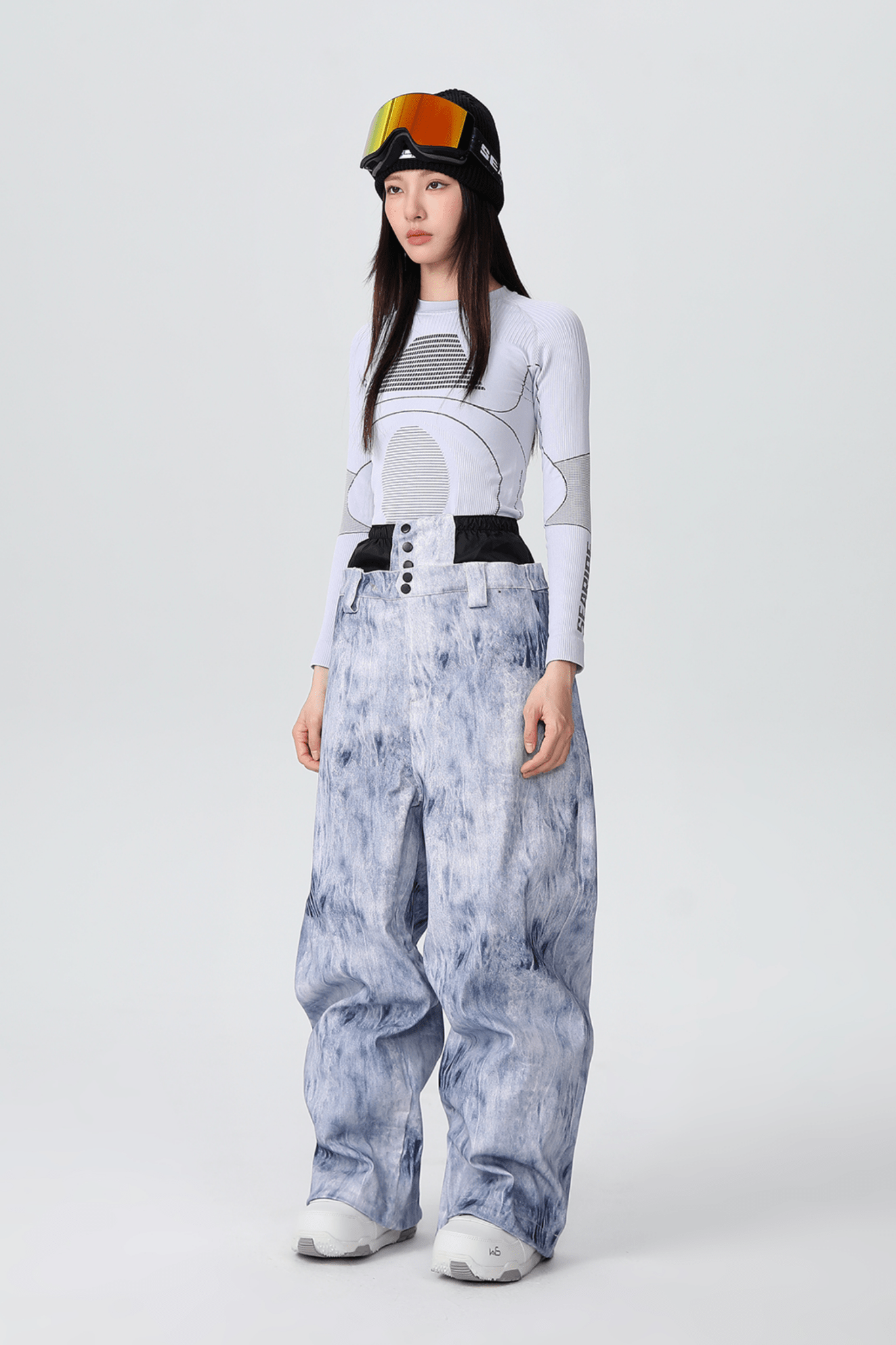 SEARIPE Loose-Fit Denim Snow Jacket and Pants Set Unisex