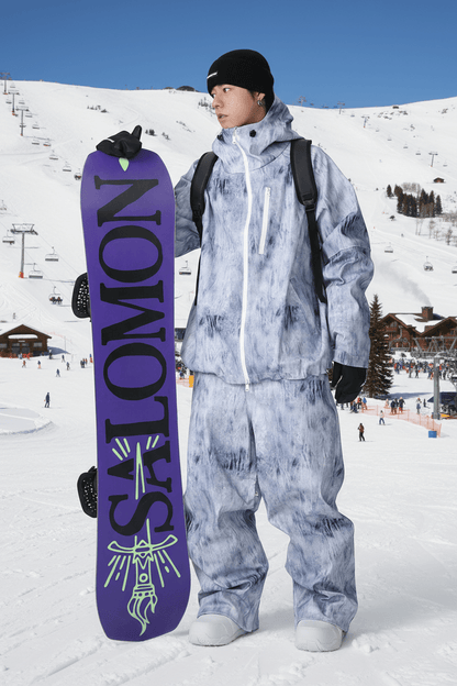 SEARIPE Loose-Fit Denim Snow Jacket and Pants Set Unisex