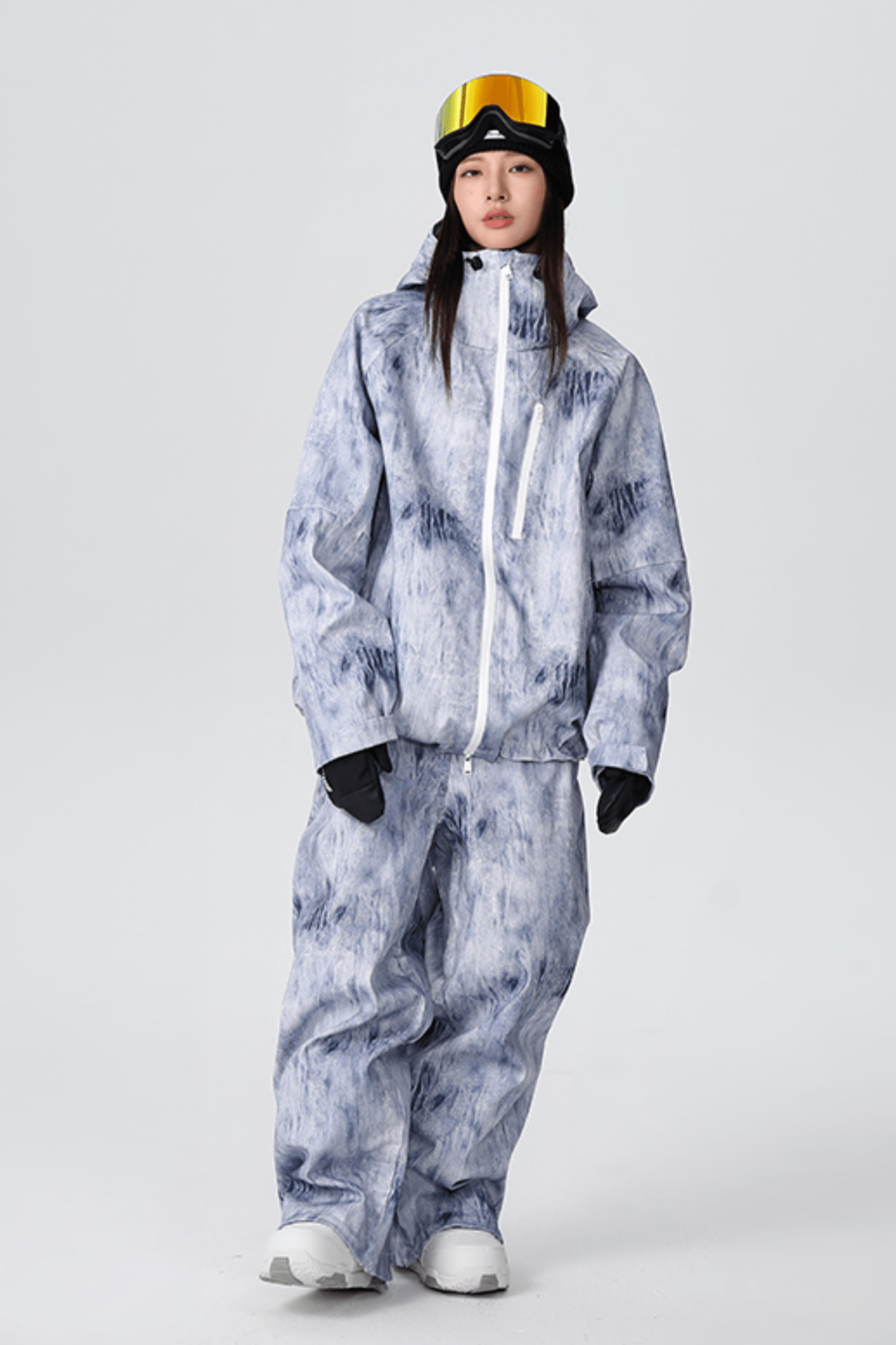 SEARIPE Loose-Fit Denim Snow Jacket and Pants Set Unisex