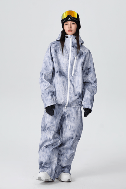 SEARIPE Loose-Fit Denim Snow Jacket and Pants Set Unisex