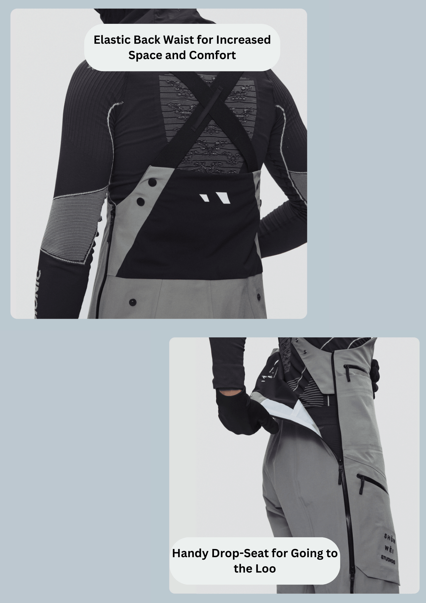 SHUNWEI STUDIOS No.7 Dermizax® 3L BIB PANTS