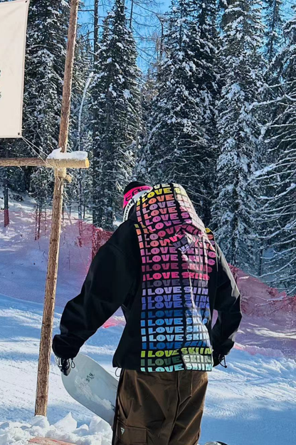 SwagLi Unisex Rainbow Snow Hoodie